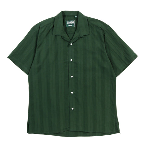 GITMAN VINTAGE CAMP SHIRT GREEN COTTON / POLY DOBBY STRIPE