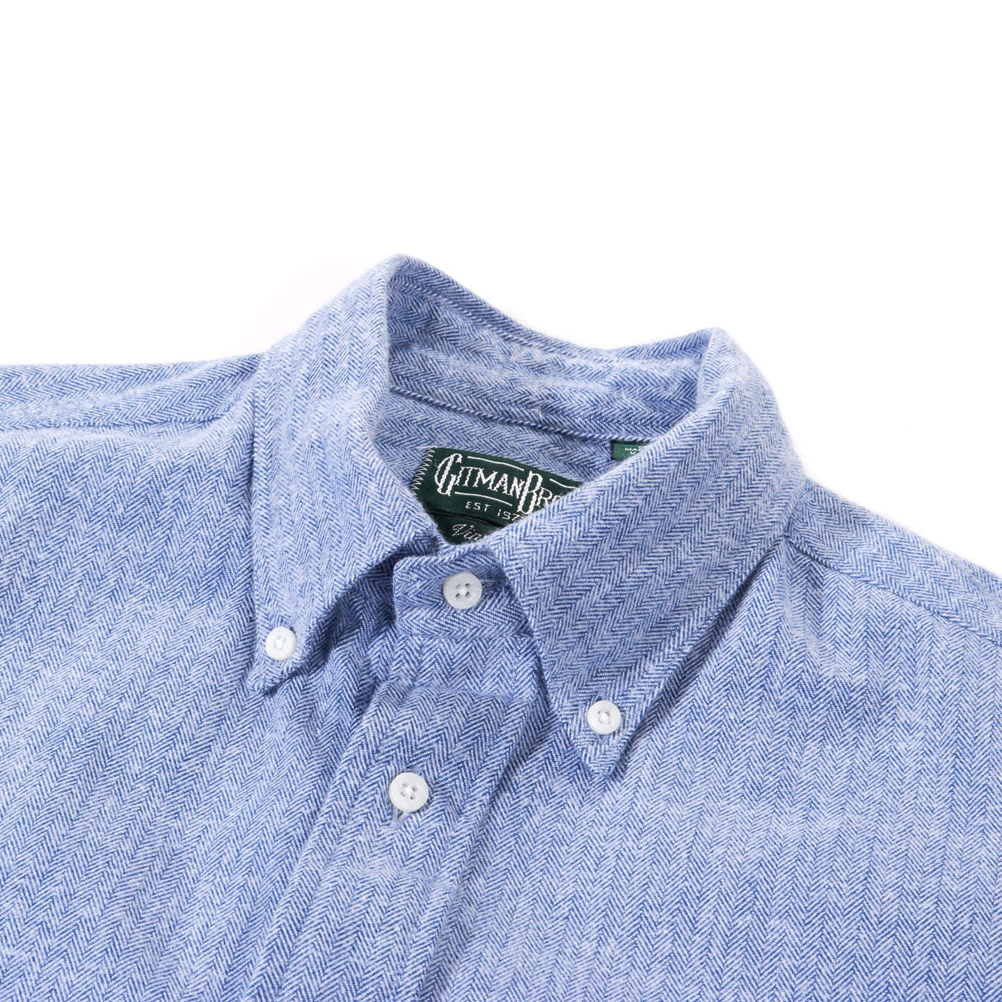 GITMAN VINTAGE BUTTON DOWN BLUE SHETLAND FLANNEL