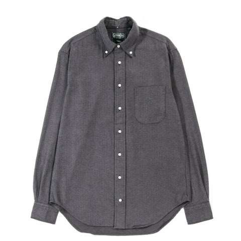 GITMAN VINTAGE BUTTON DOWN GREY SHETLAND FLANNEL