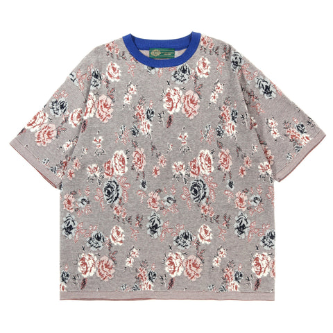 GIM CONTEXT GOBELIN FLORAL KNIT TEE BEIGE