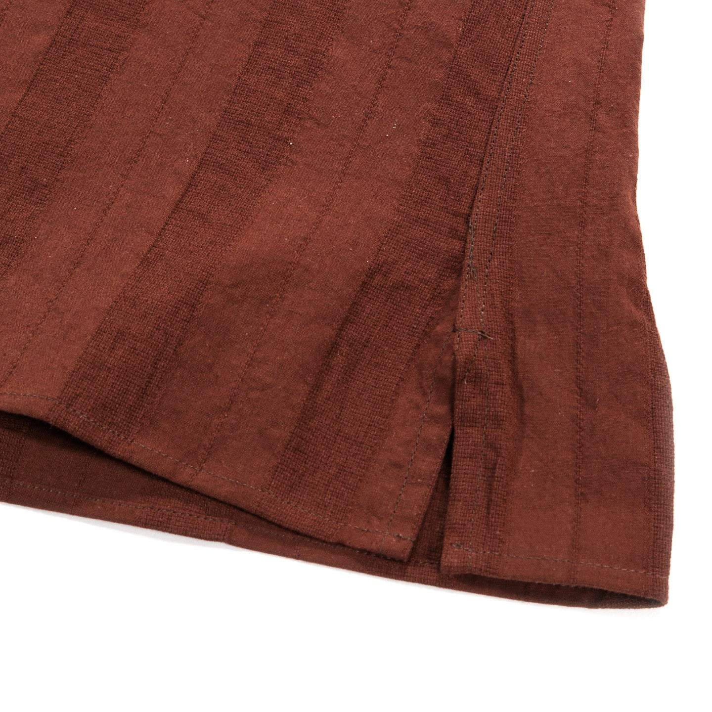 GITMAN VINTAGE CAMP SHIRT BROWN COTTON / POLY DOBBY STRIPE