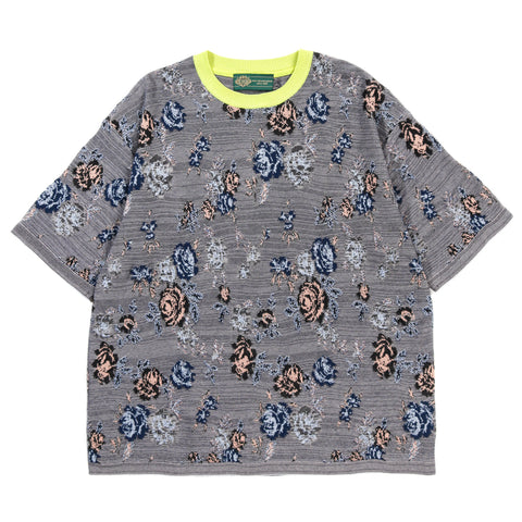 GIM CONTEXT GOBELIN FLORAL KNIT TEE GREY