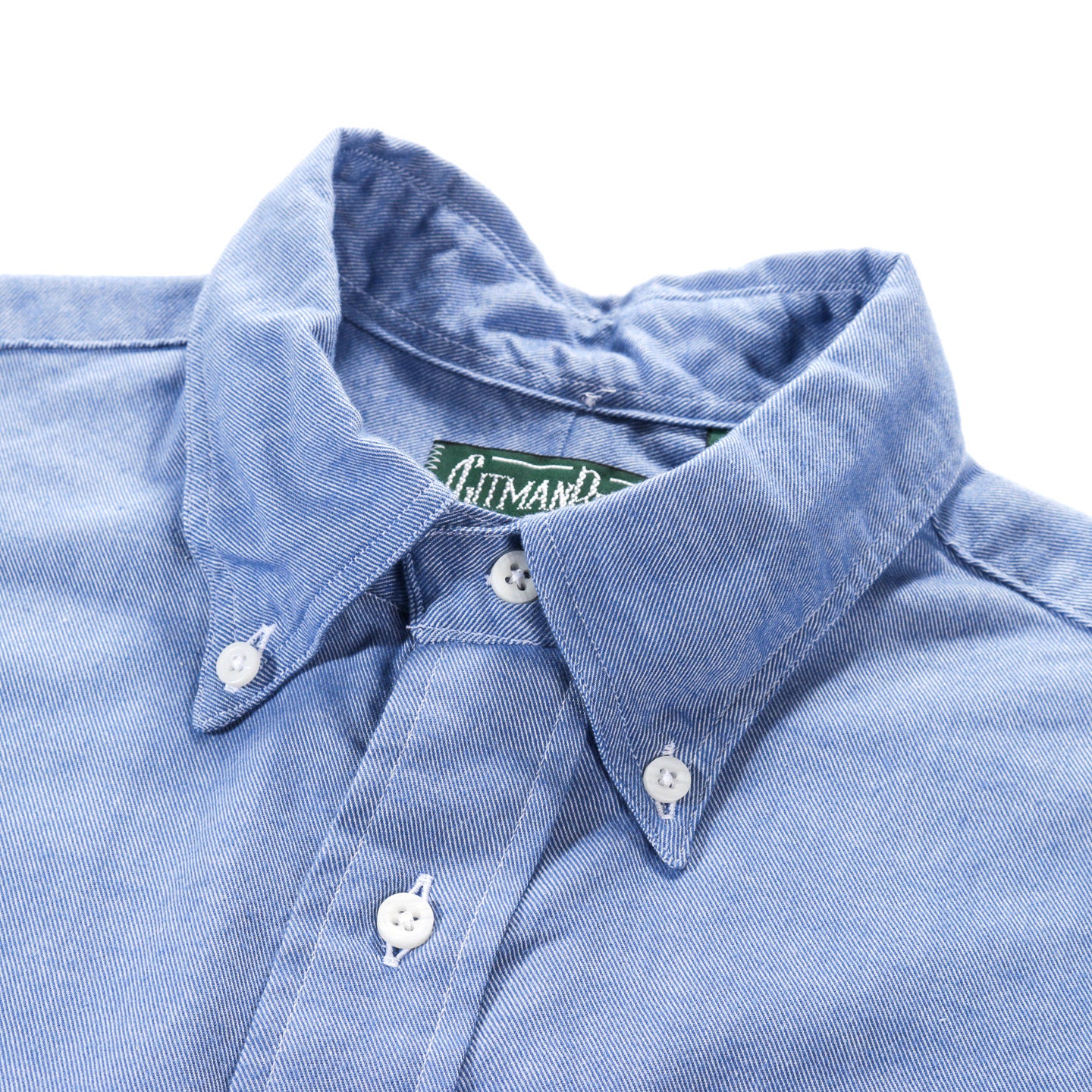 GITMAN VINTAGE BUTTON DOWN BLUE ORGANIC BRUSHED CHAMBRAY