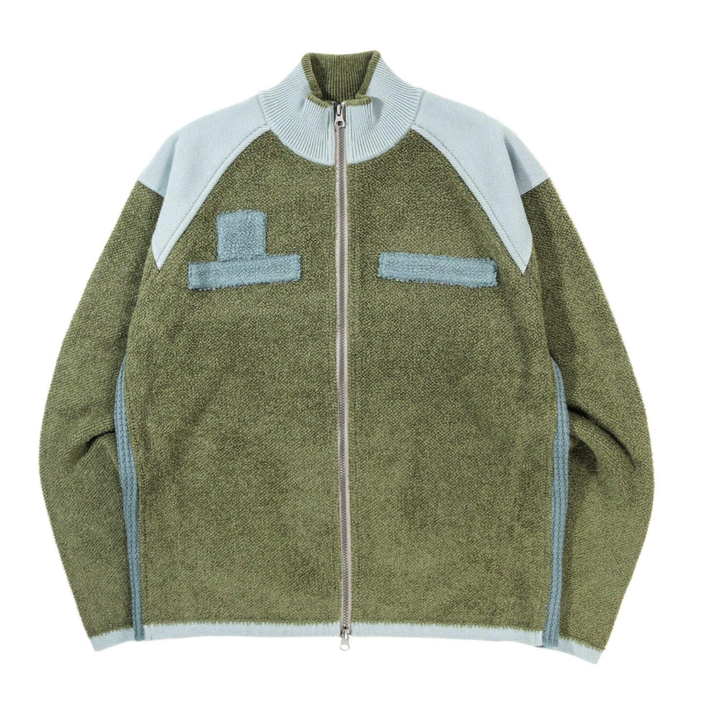 GIM CONTEXT KNITTED MILITARY TRAINING PILE BLOUSON OLIVE