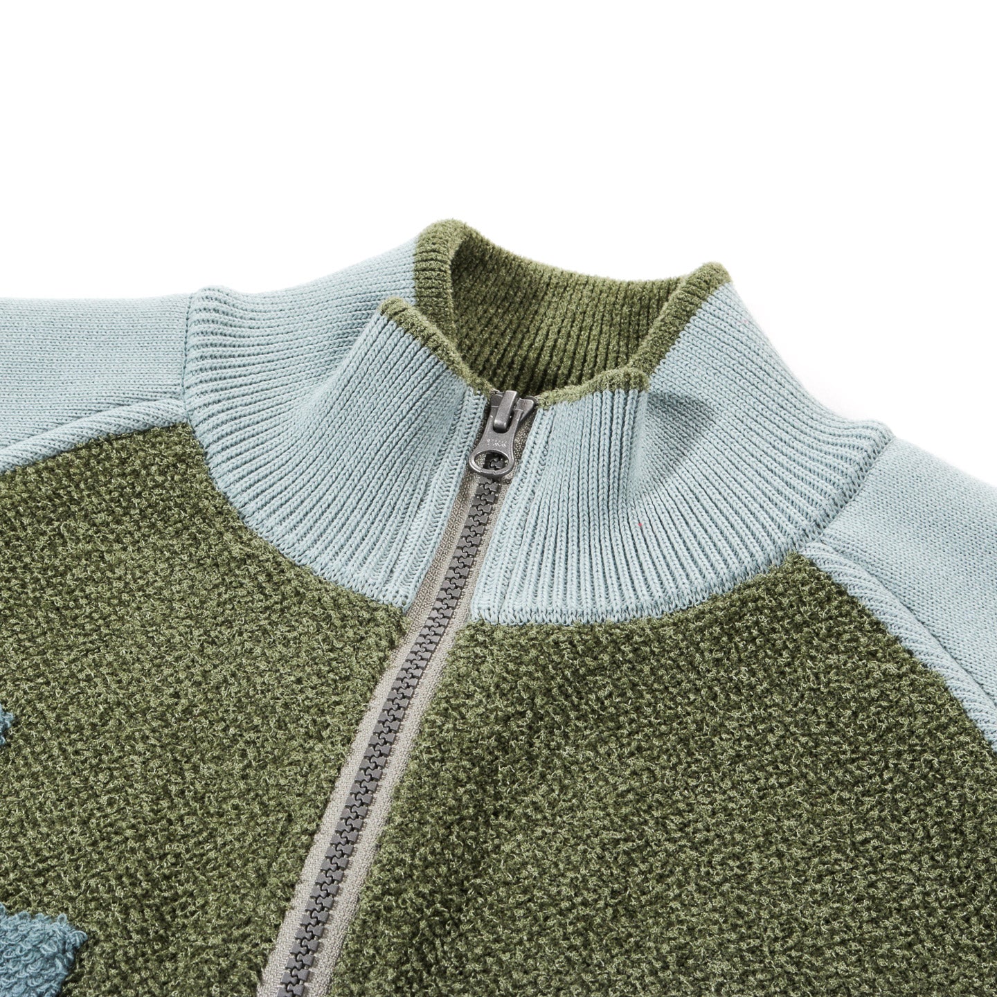 GIM CONTEXT KNITTED MILITARY TRAINING PILE BLOUSON OLIVE