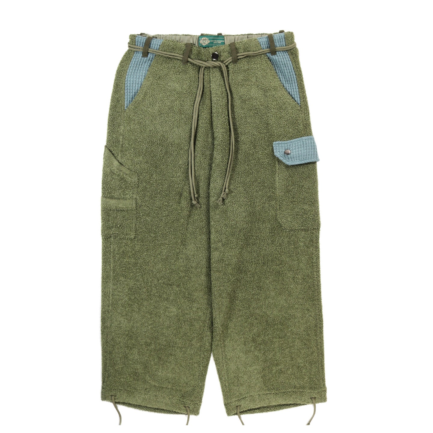 GIM CONTEXT KNITTED PILE CARGO PANTS OLIVE