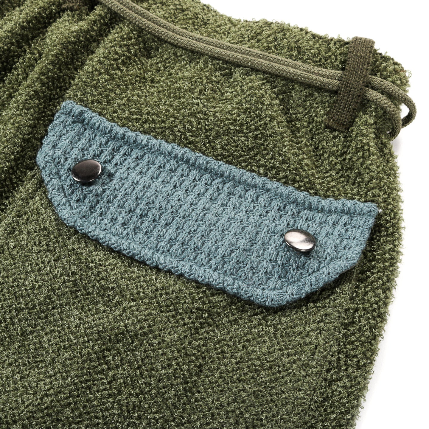 GIM CONTEXT KNITTED PILE CARGO PANTS OLIVE