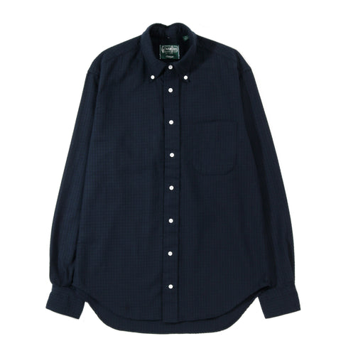 GITMAN VINTAGE BUTTON DOWN NAVY SASHIKO STYLE DOBBY