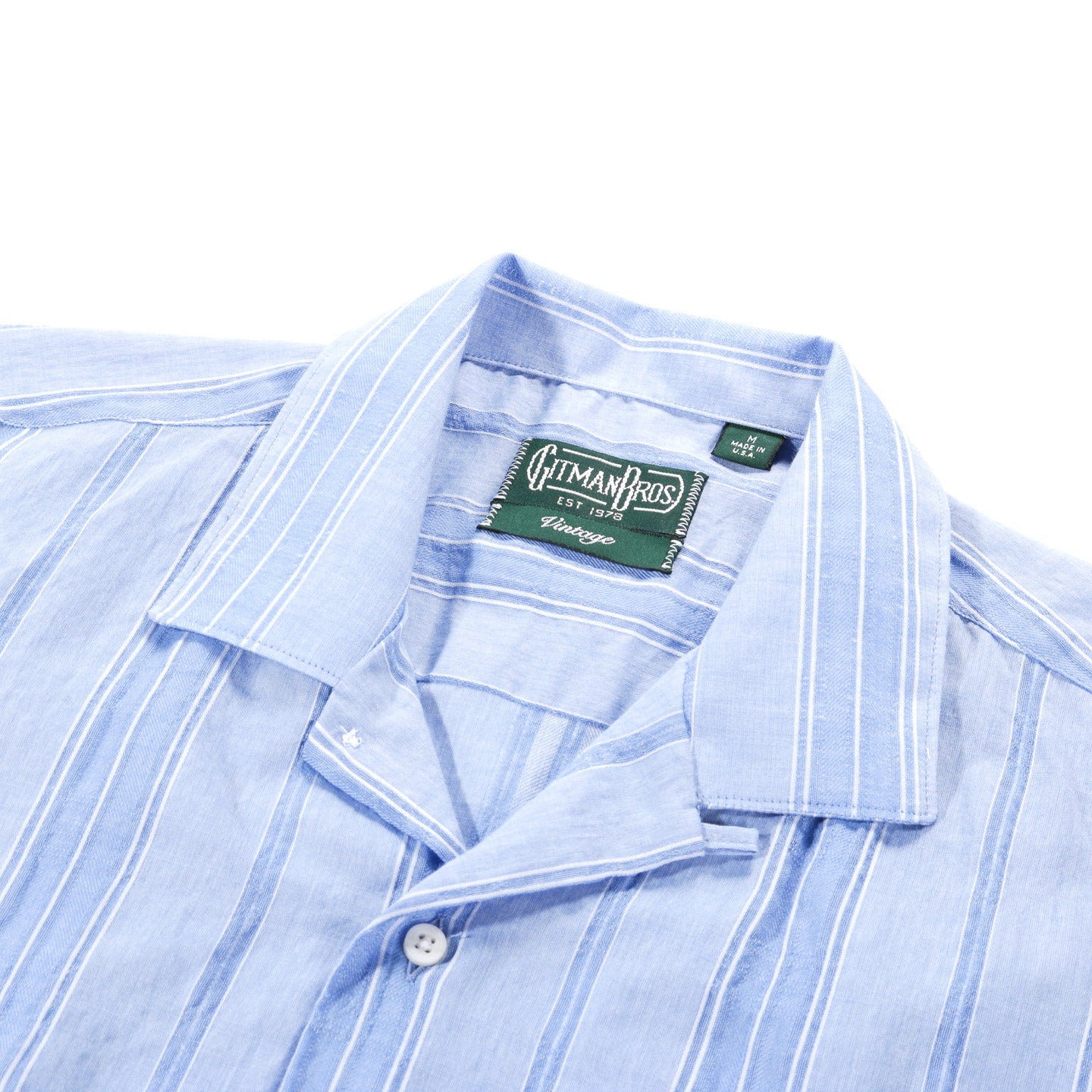 GITMAN VINTAGE CAMP SHIRT BLUE JAPANESE DOBBY
