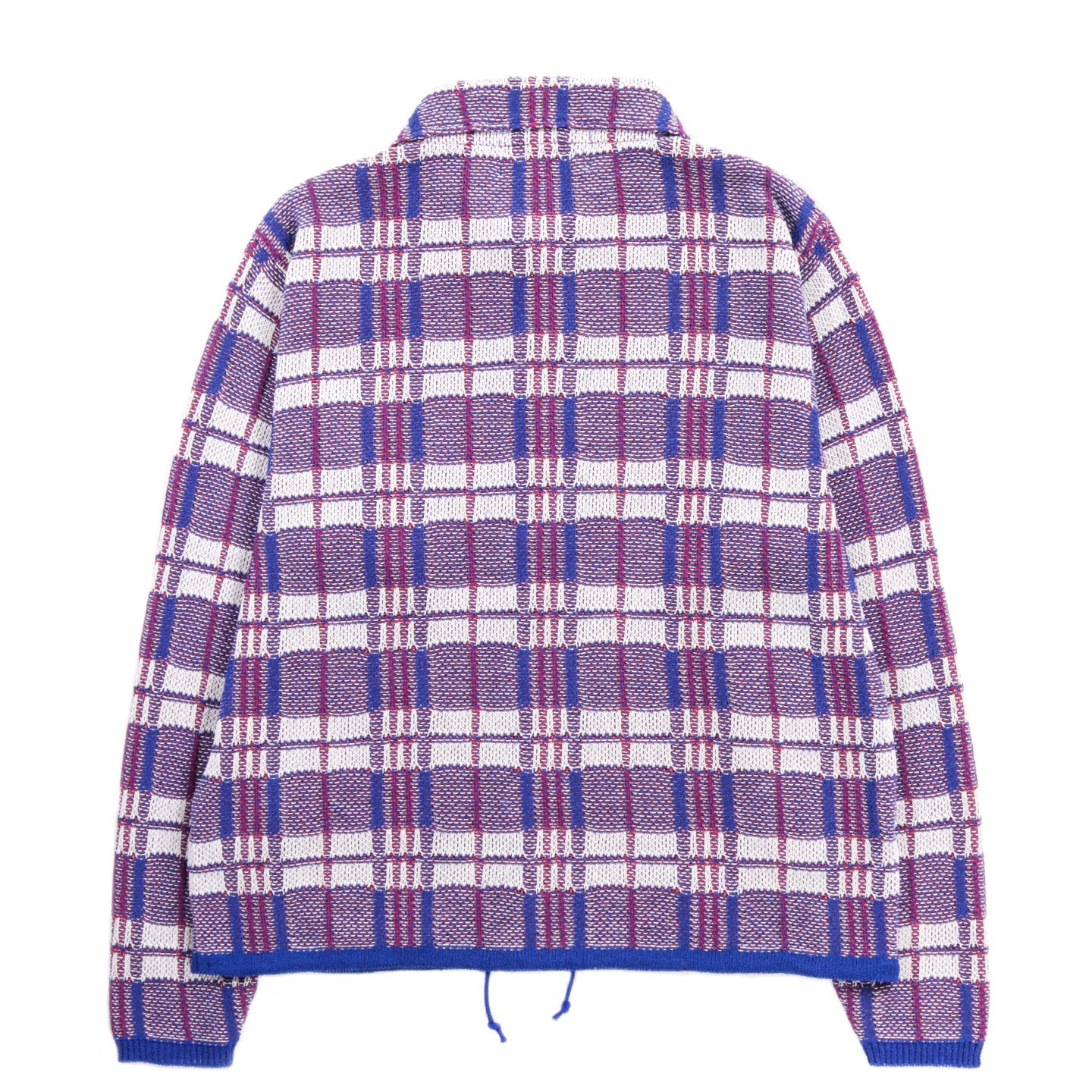 GIM CONTEXT LAUNDRY BAG CHECK STYLE KNIT BLOUSON BLUE