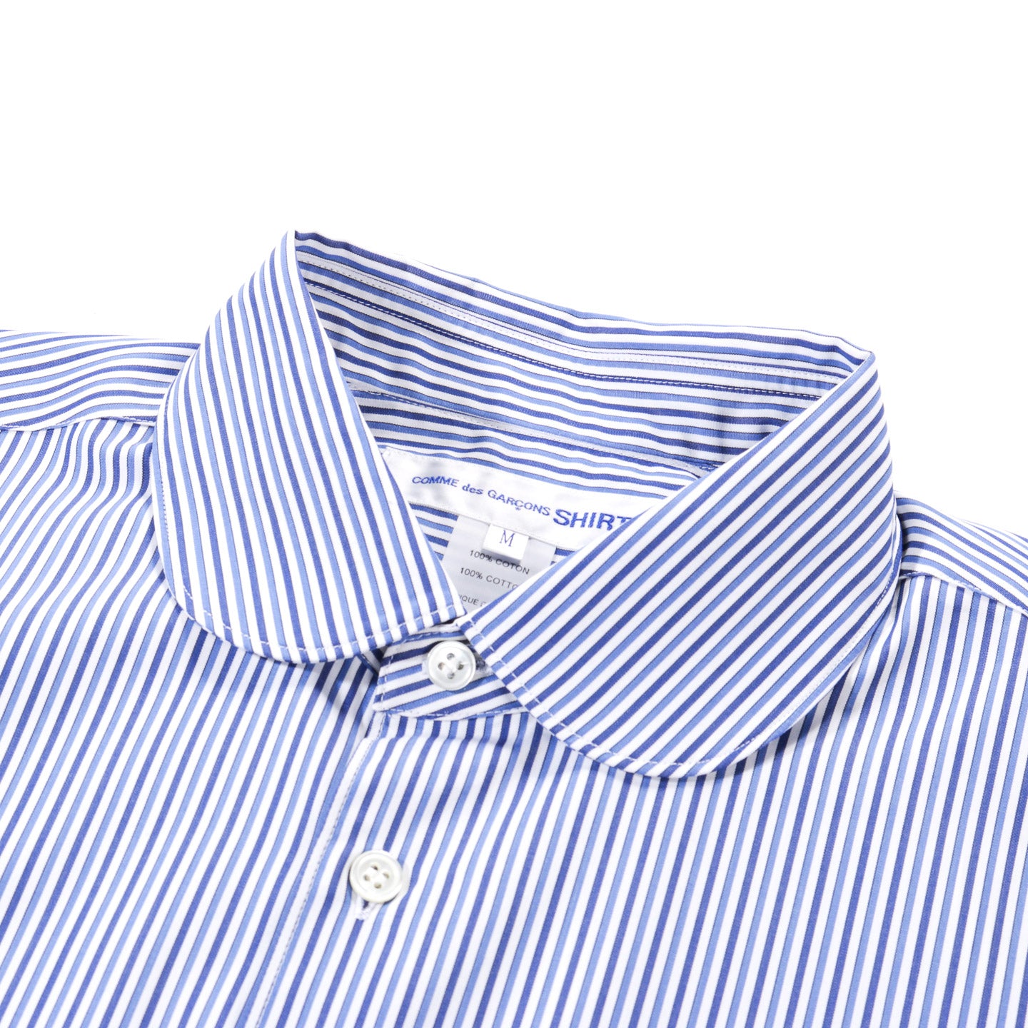 COMME DES GARCONS SHIRT FOREVER B219 WIDE CLASSIC ROUNDED COLLAR STRIPE 1