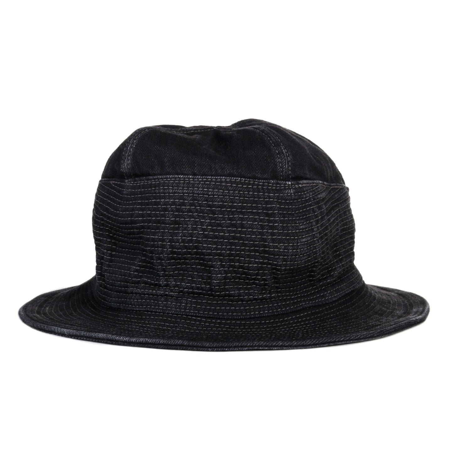 KAPITAL 11.5OZ DENIM THE OLD MAN AND THE SEA HAT BLACK X BLACK