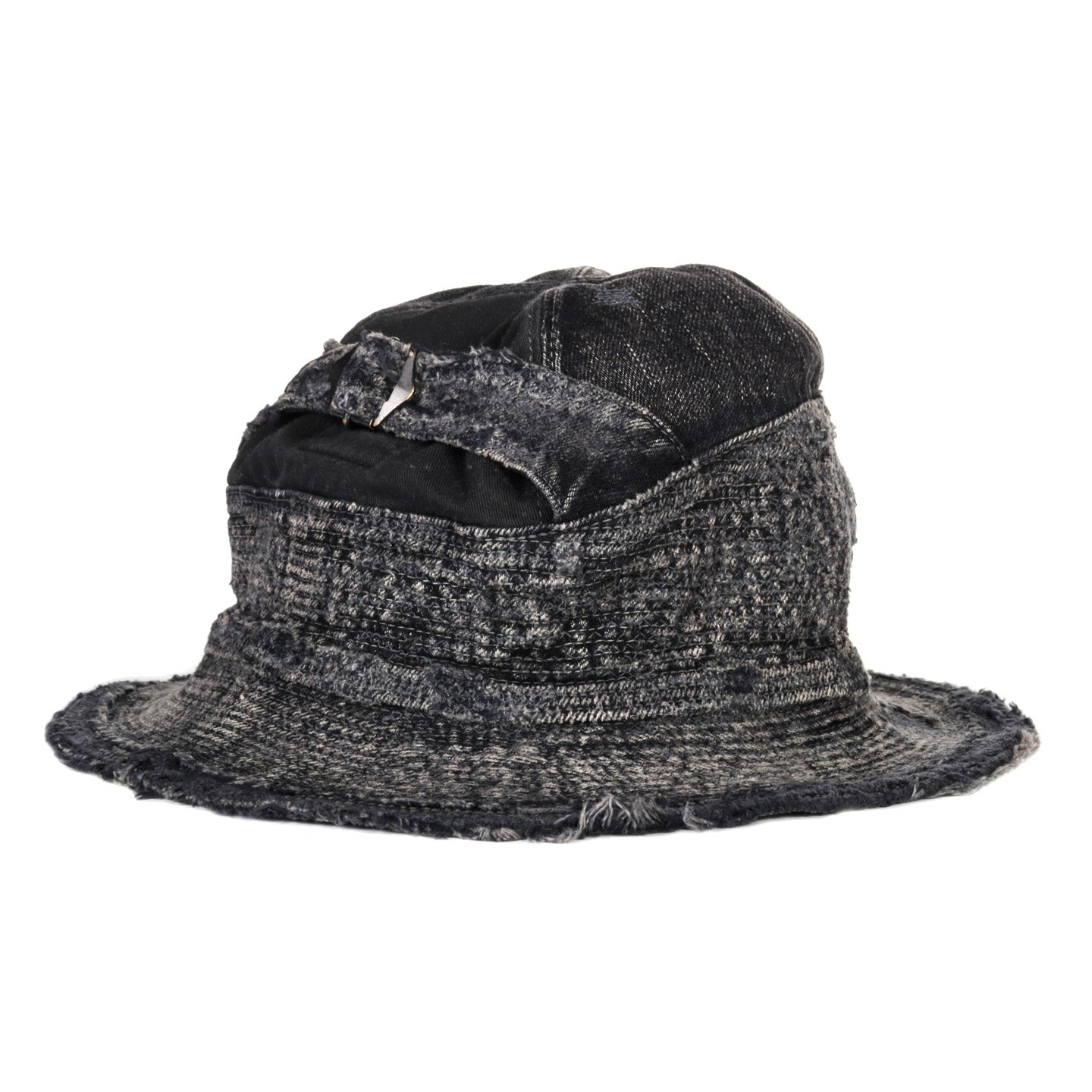 KAPITAL 11.5OZ DENIM THE OLD MAN AND THE SEA HAT CRASH REMAKE BLACK X BLACK