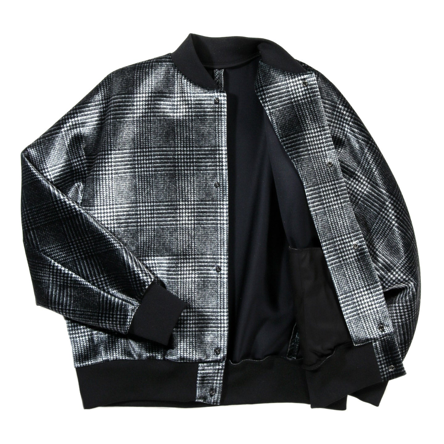 N.HOOLYWOOD 2242-BL01 VARSITY JACKET BLACK CHECK