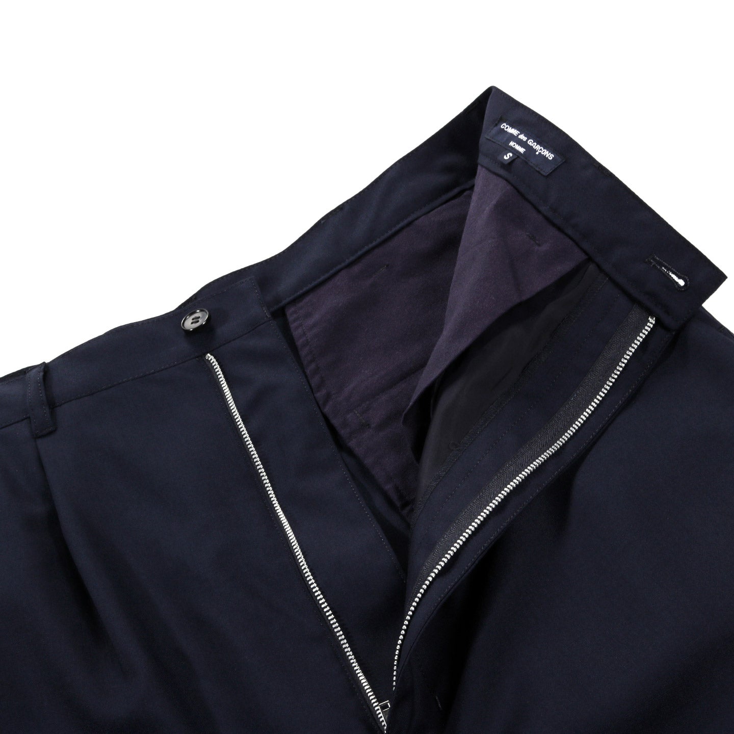 COMME DES GARCONS HOMME P102 PLEATED SUIT PANT NAVY