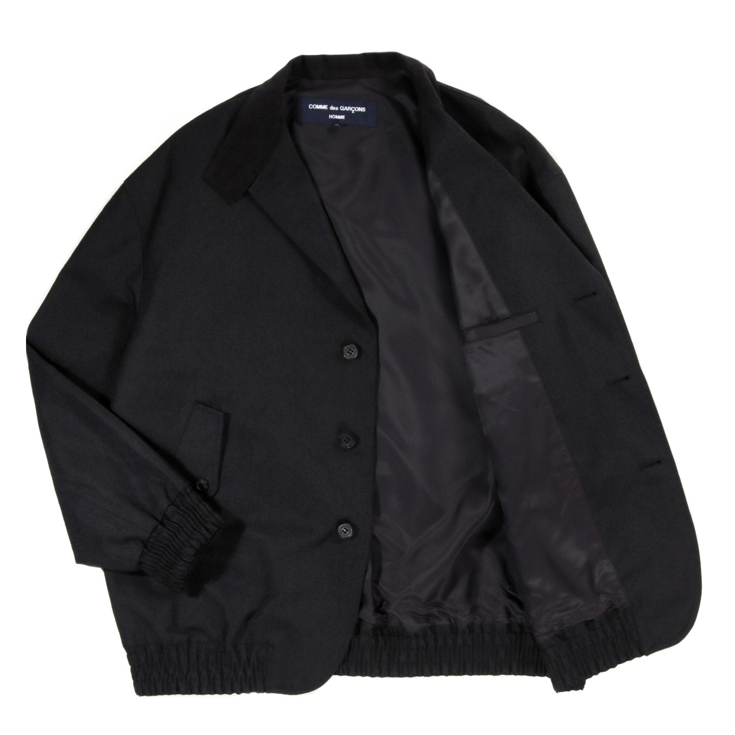 COMME DES GARCONS HOMME J008 HARRINGTON SPORT JACKET BLACK