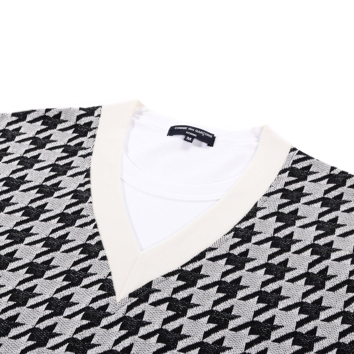 COMME DES GARCONS HOMME T004 T-SHIRT WHITE / HOUNDSTOOTH