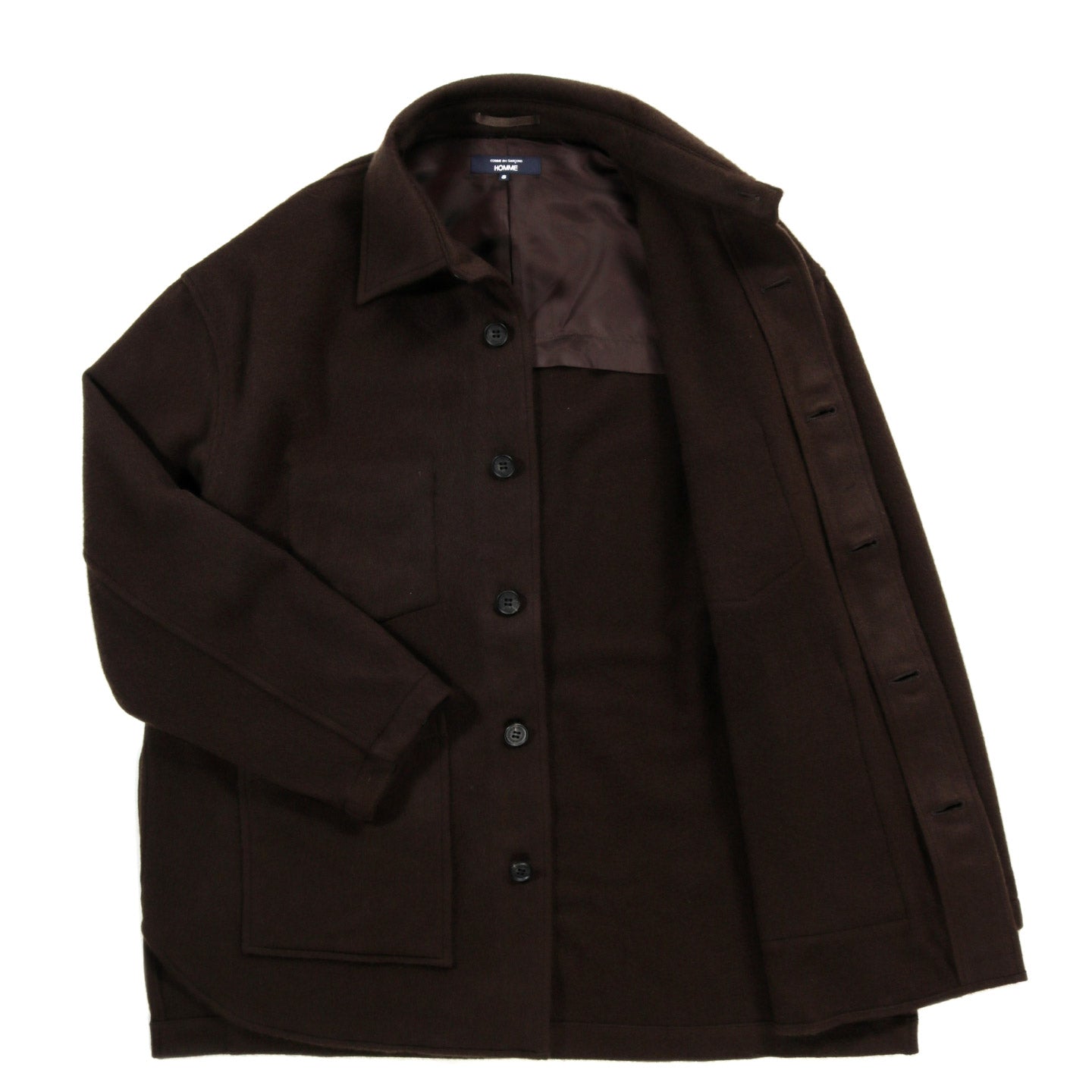 COMME DES GARCONS HOMME B028 WOOL SHIRT JACKET BROWN