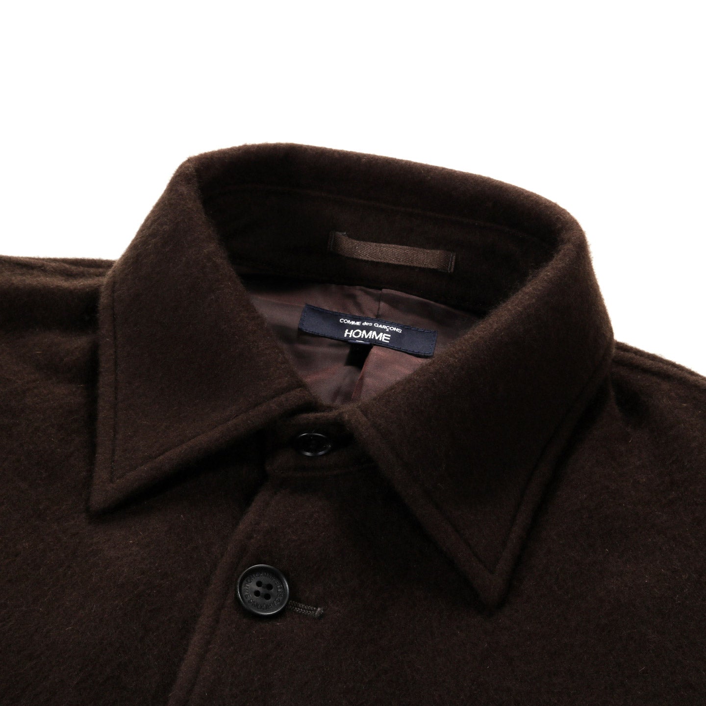 COMME DES GARCONS HOMME B028 WOOL SHIRT JACKET BROWN