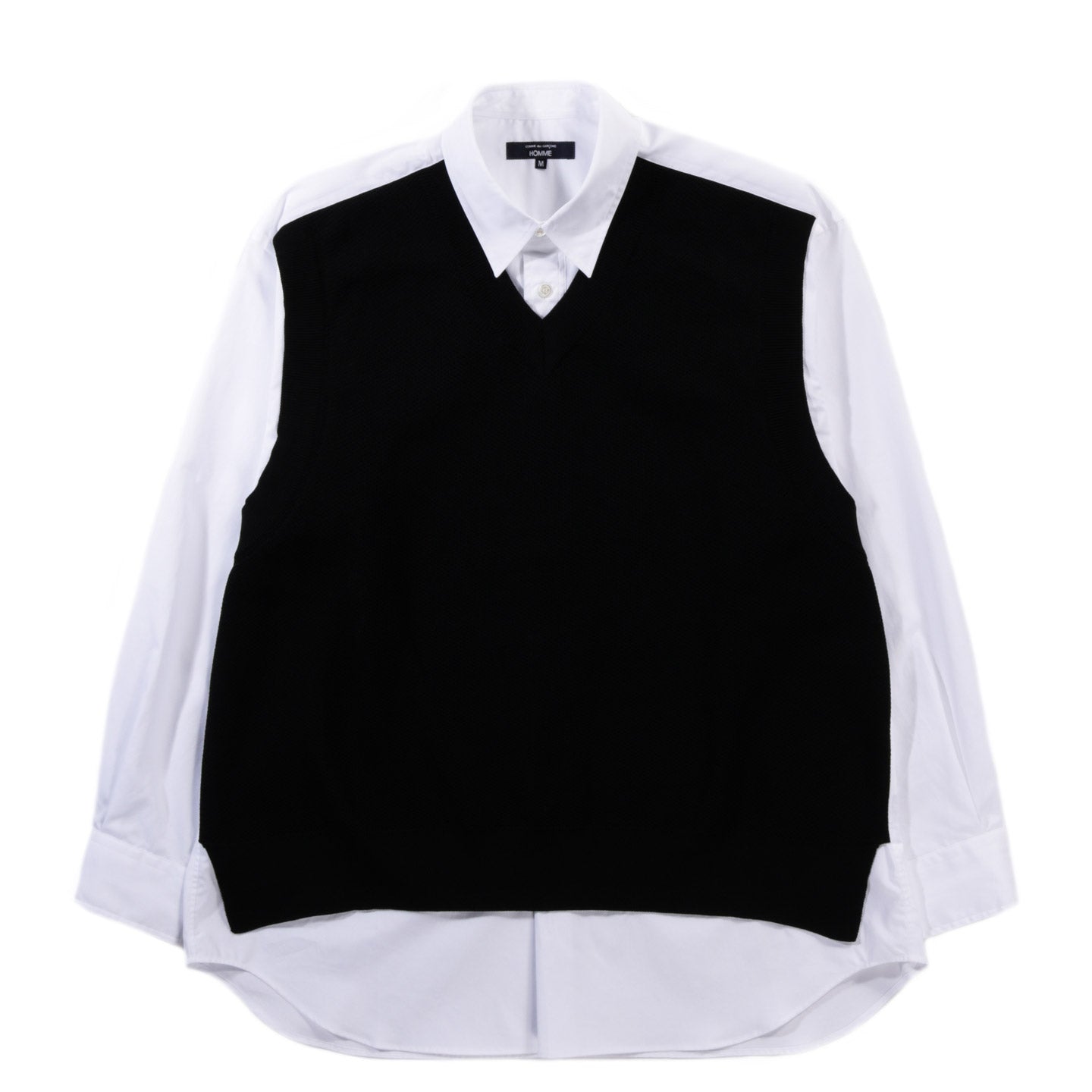 COMME DES GARCONS HOMME B010 LAYERED SHIRT WHITE / BLACK