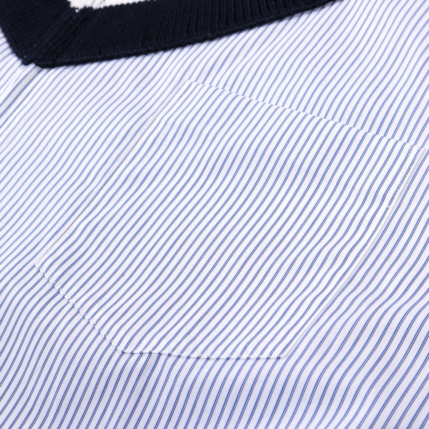 COMME DES GARCONS HOMME B003 ZIP SHIRT WHITE / NAVY