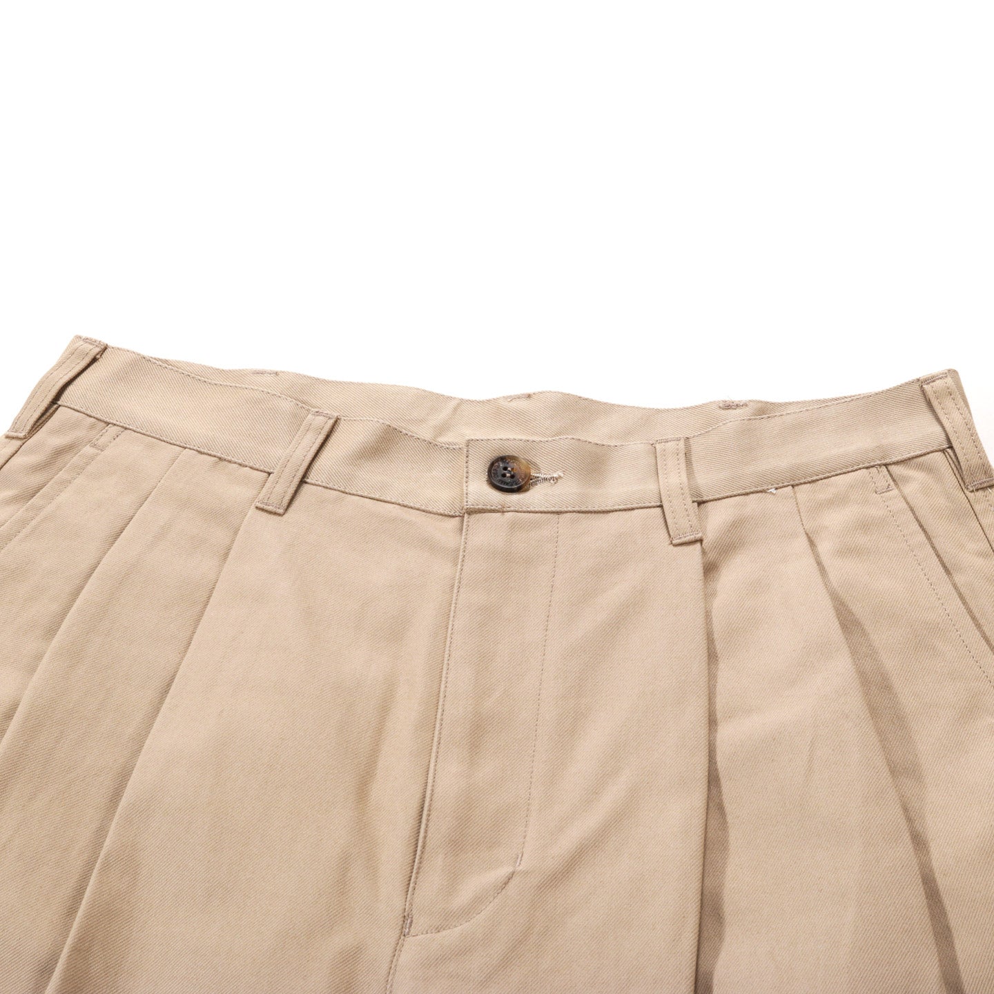 COMME DES GARCONS HOMME P027 HEAVY COTTON TWILL PLEATED CHINO  BEIGE