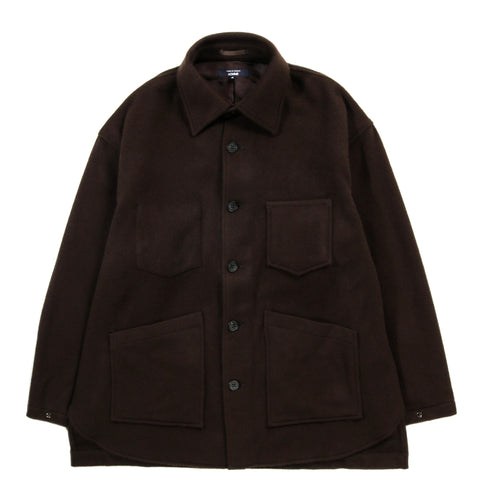 COMME DES GARCONS HOMME B028 WOOL SHIRT JACKET BROWN