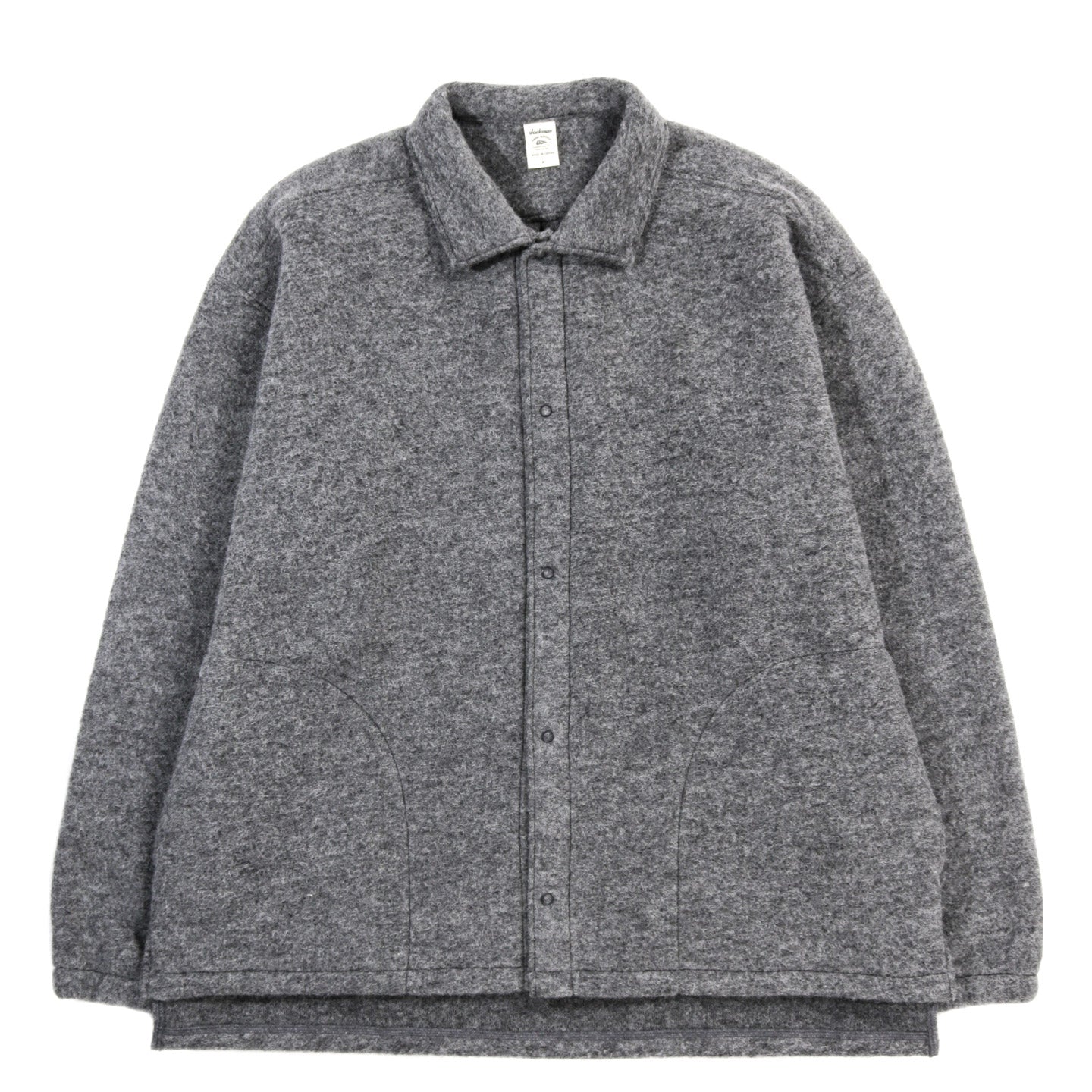 JACKMAN WOOL COACH SHIRT HEATHER CHARCOAL