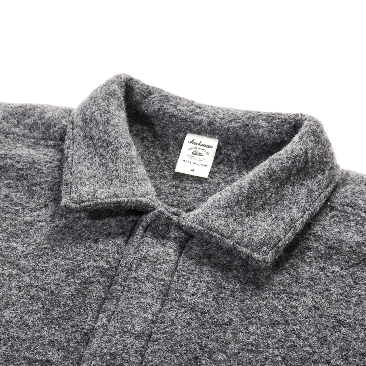 JACKMAN WOOL COACH SHIRT HEATHER CHARCOAL