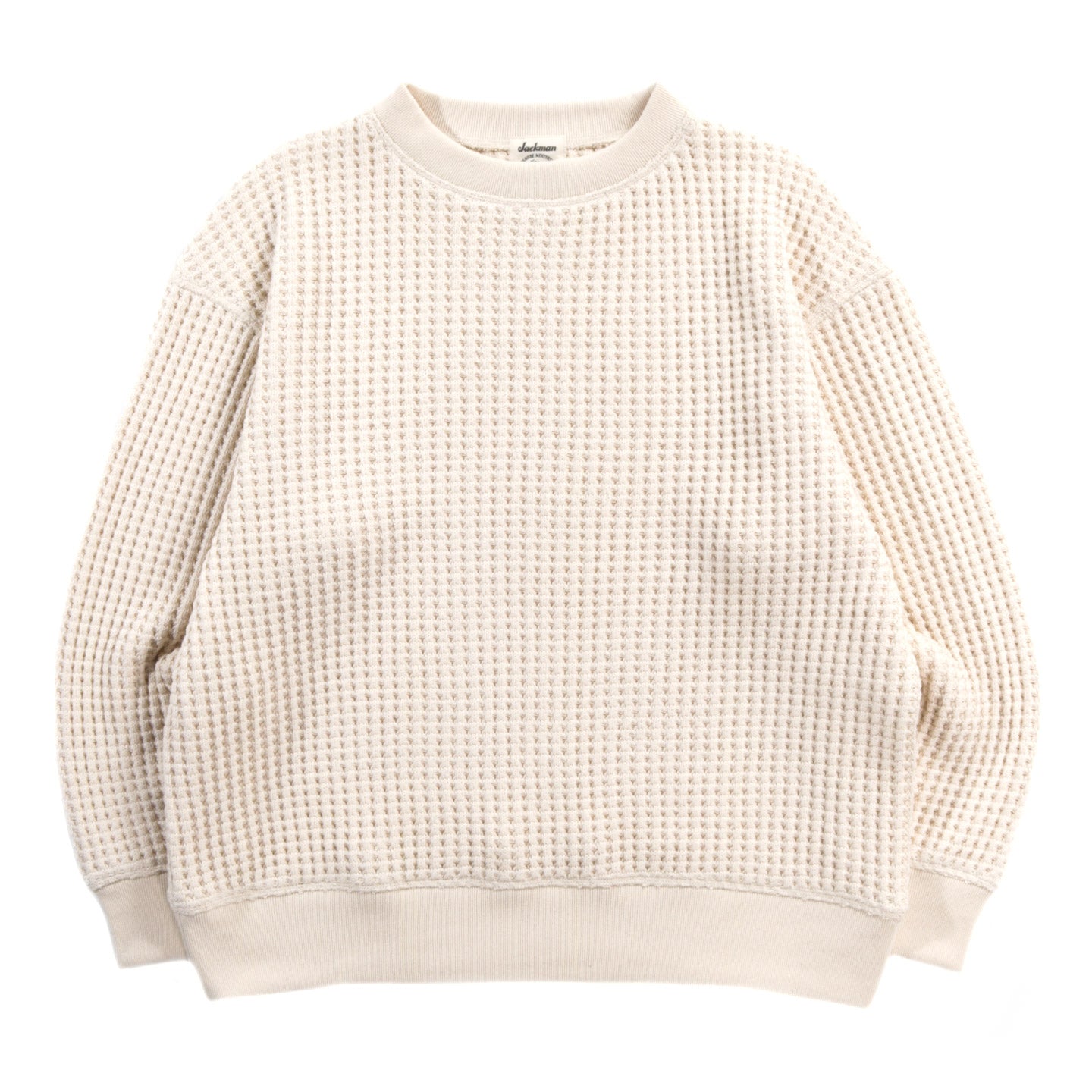 JACKMAN BIG WAFFLE CREWNECK IVORY