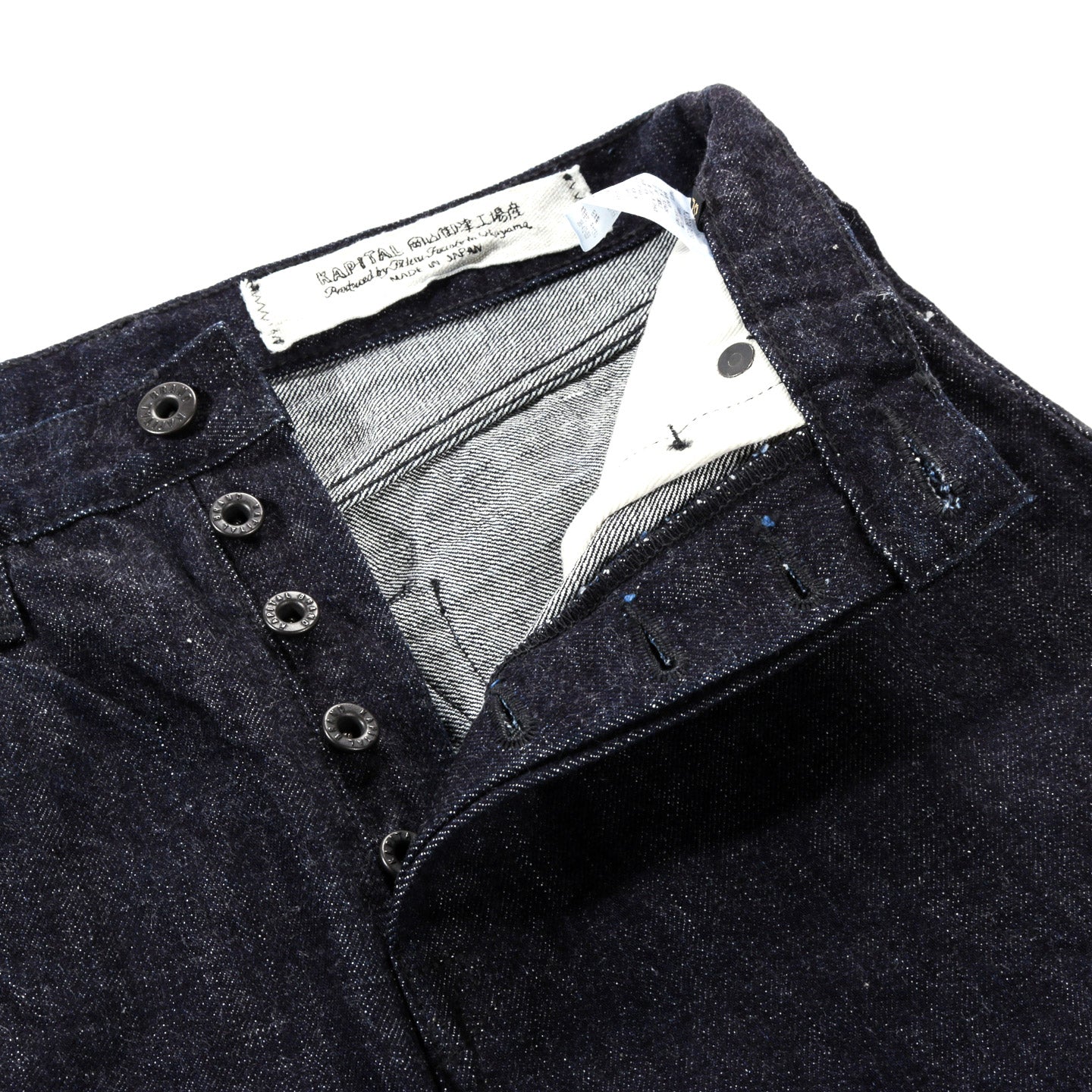 KAPITAL 14OZ DENIM 5P MONKEY CISCO BLACK THREAD INDIGO