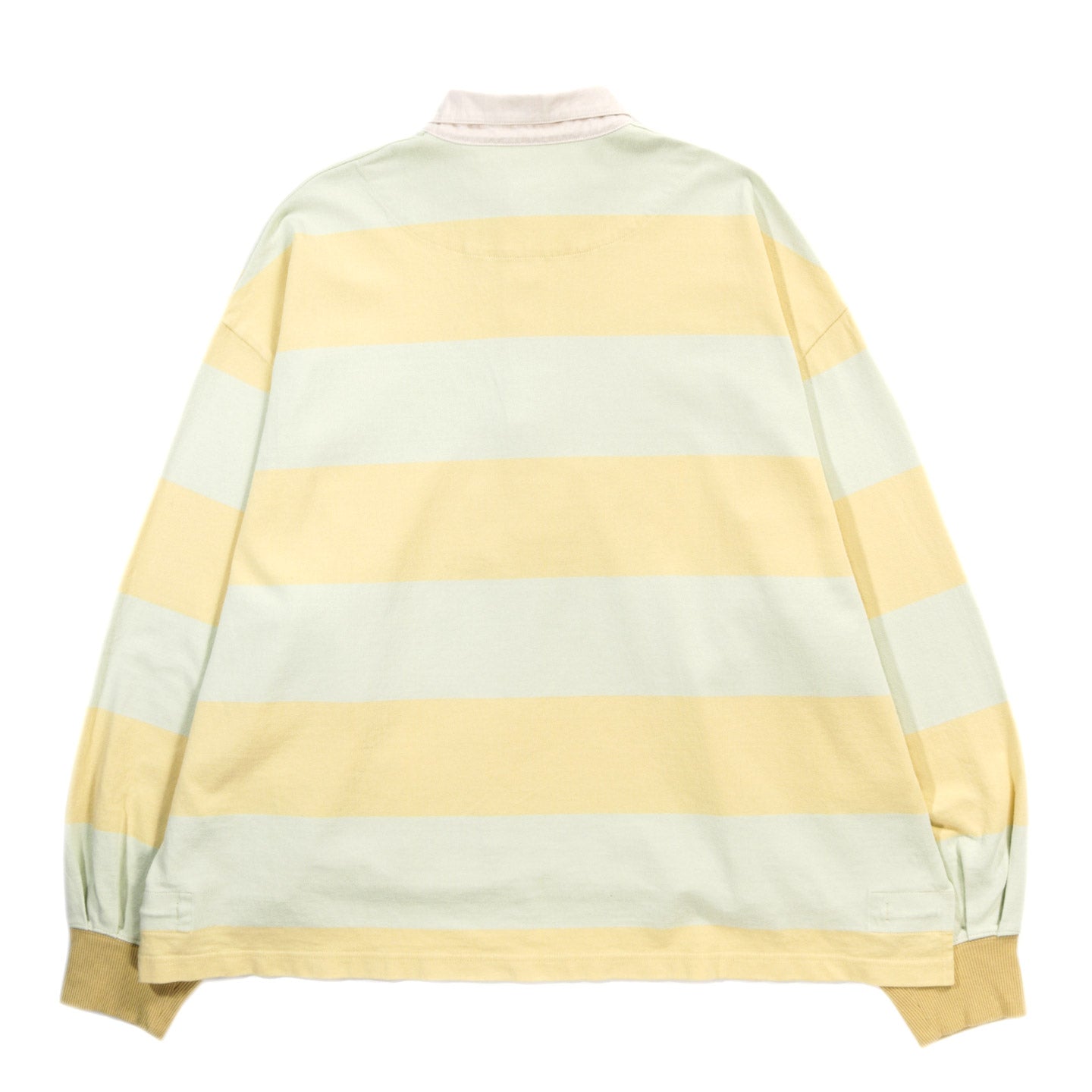 KAPITAL JAIL STRIPE JERSEY BIG RUGGER SHIRT YELLOW X GREEN