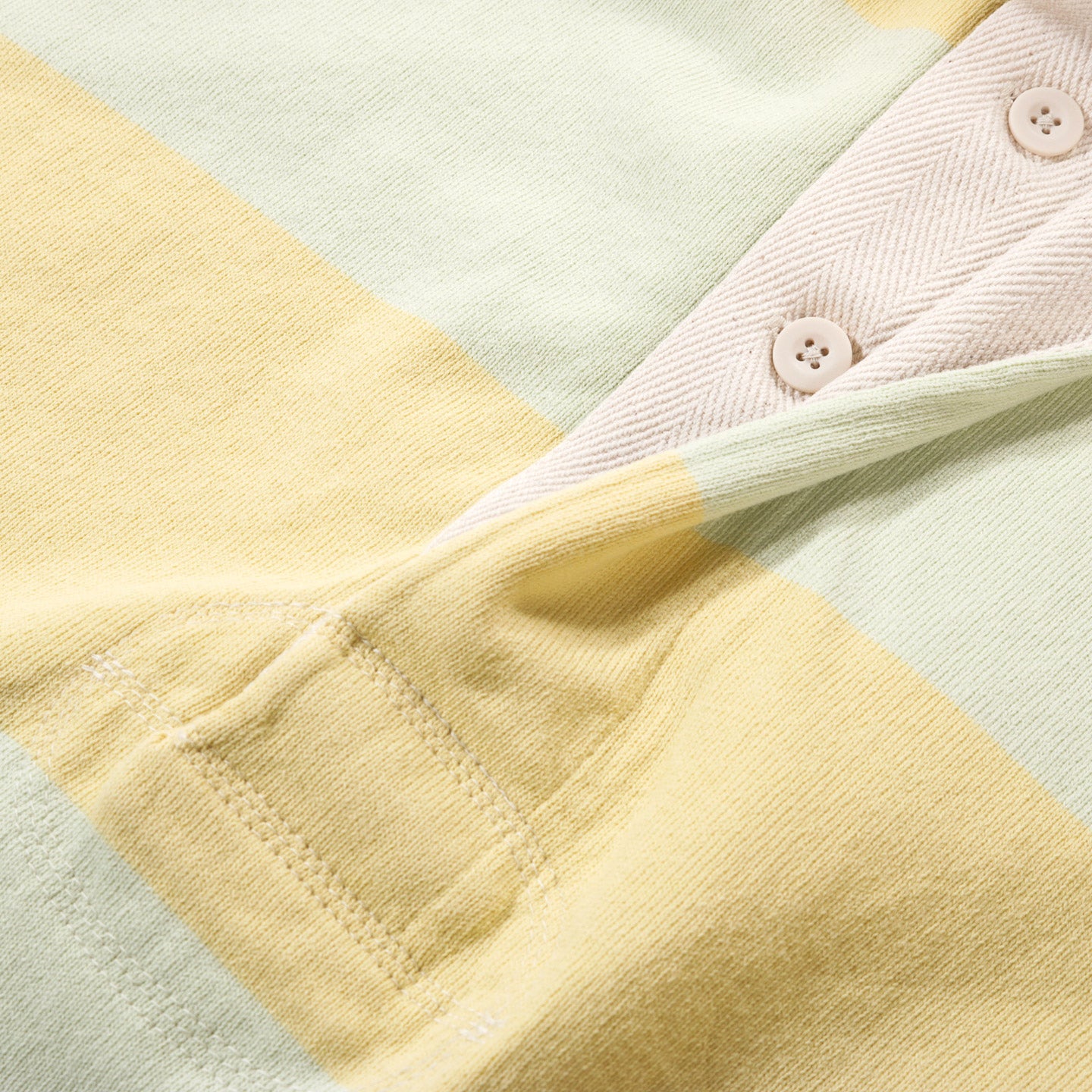 KAPITAL JAIL STRIPE JERSEY BIG RUGGER SHIRT YELLOW X GREEN