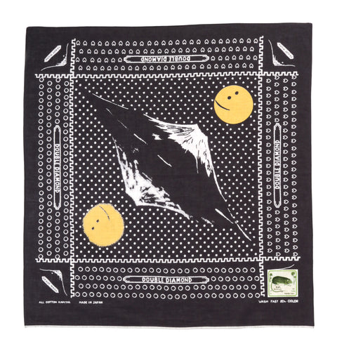KAPITAL FASTCOLOR SELVEDGE BANDANA MIRRORED FUJI PROFILE RAINBOWY BLACK