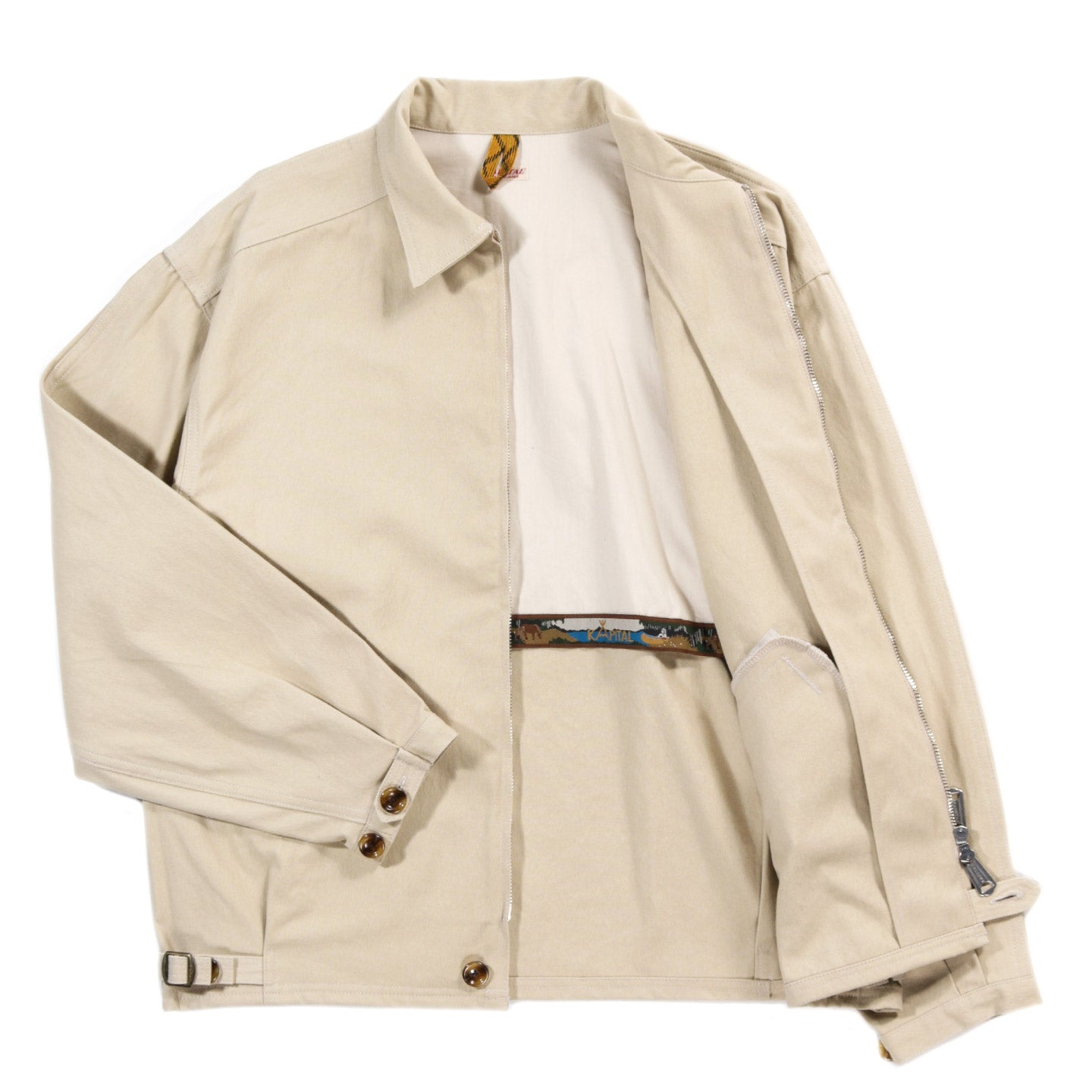 KAPITAL WR CANVAS ZIP-UP KAYAK PAW-PAW BLOUSON BEIGE