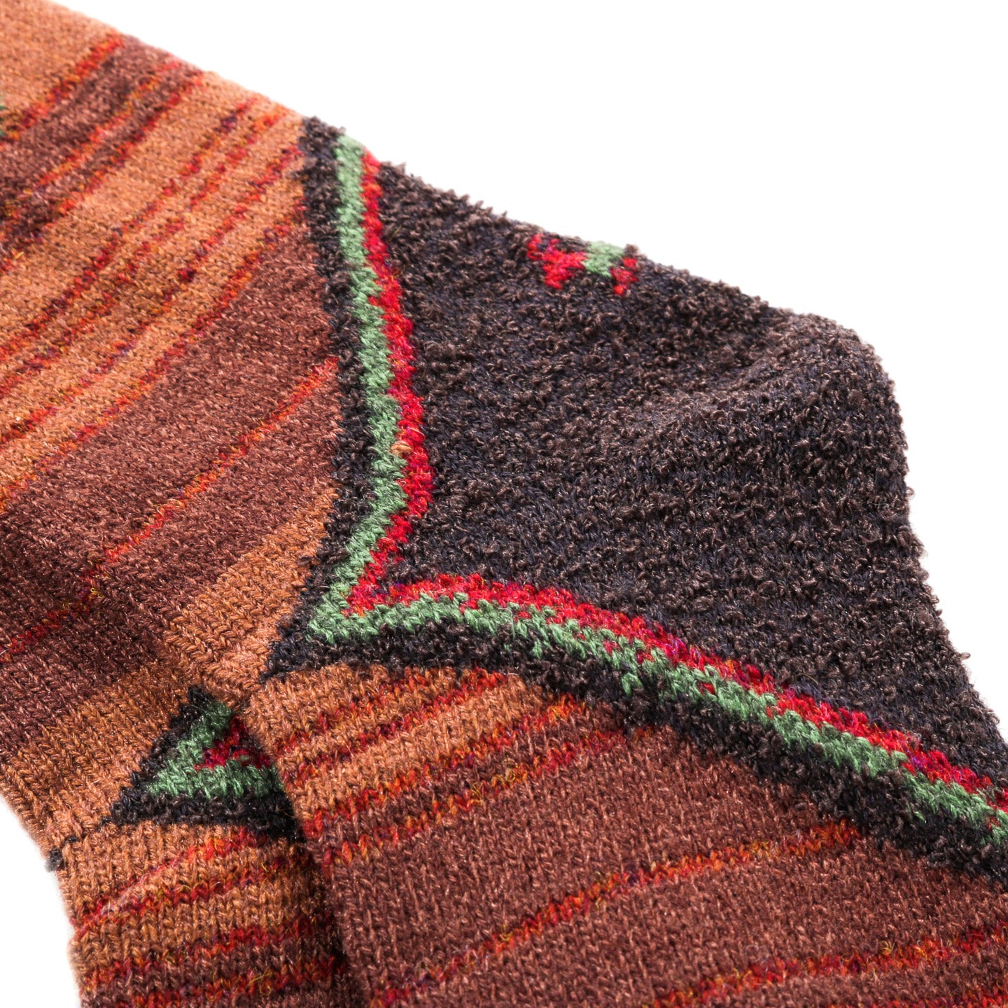 KAPITAL 96 YARNS WOOL GABBEH HEEL SOCKS BROWN