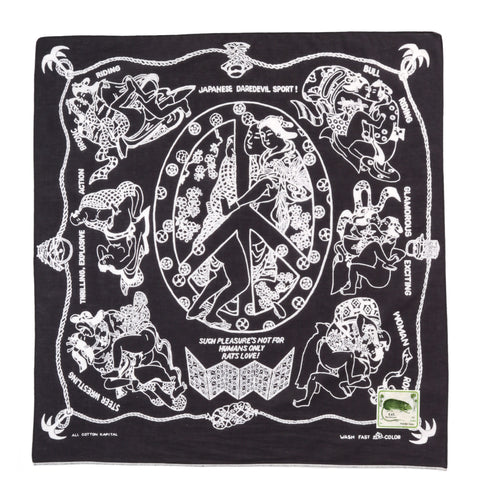 KAPITAL FASTCOLOR SELVEDGE BANDANA YOBAI BLACK
