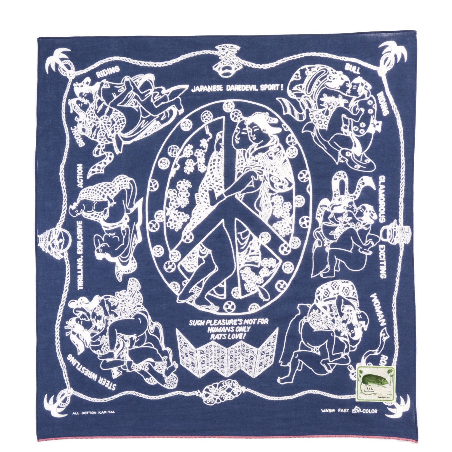 KAPITAL FASTCOLOR SELVEDGE BANDANA YOBAI NAVY
