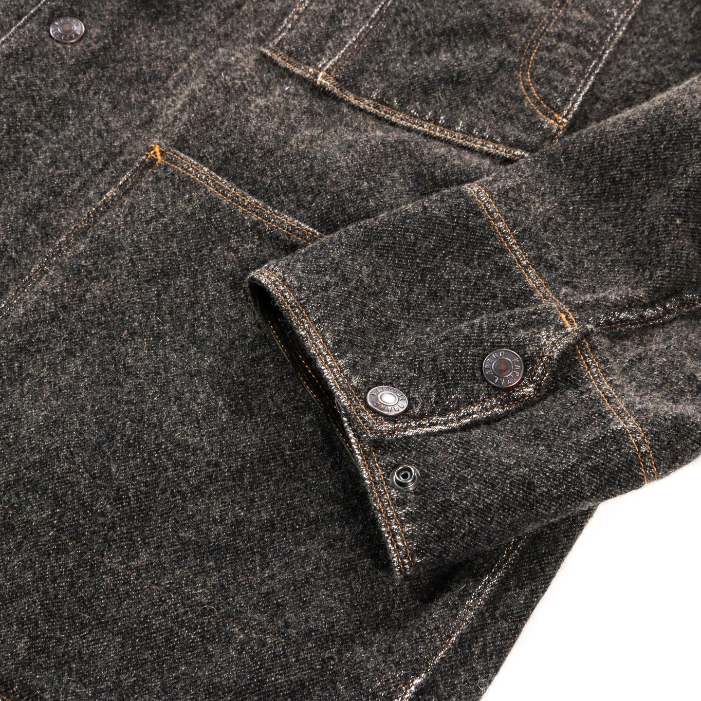 KAPITAL TWILL AGING-WOOL CACTUS COVERALL CHARCOAL