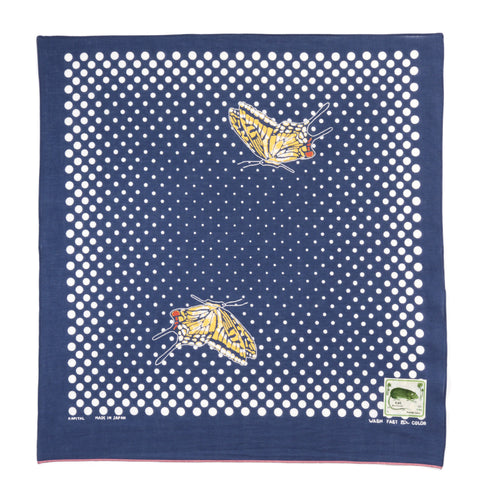 KAPITAL FASTCOLOR SELVEDGE BANDANA COCO SWALLOWTAIL NAVY