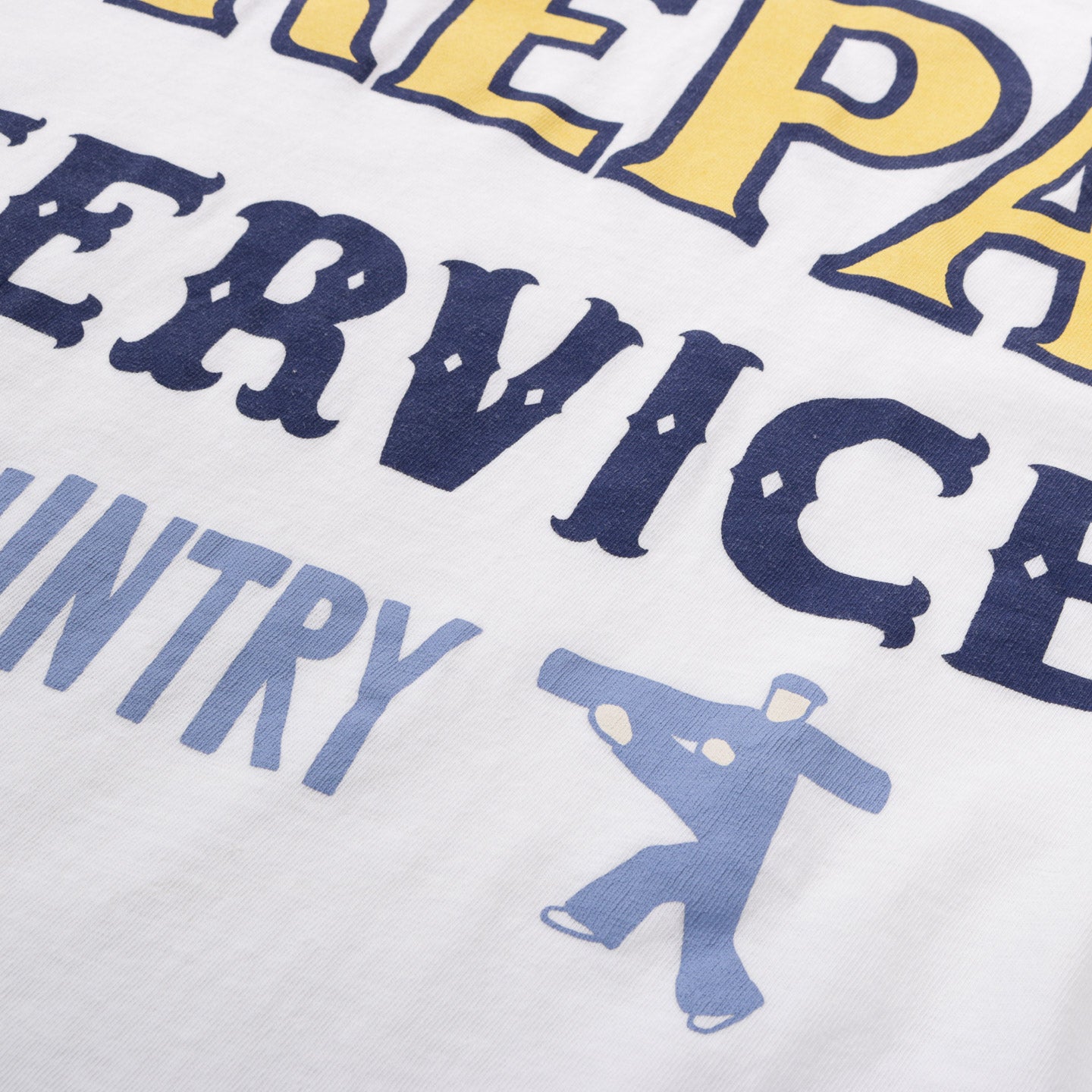 KAPITAL JERSEY HUGE-T DENIM REPAIR WHITE