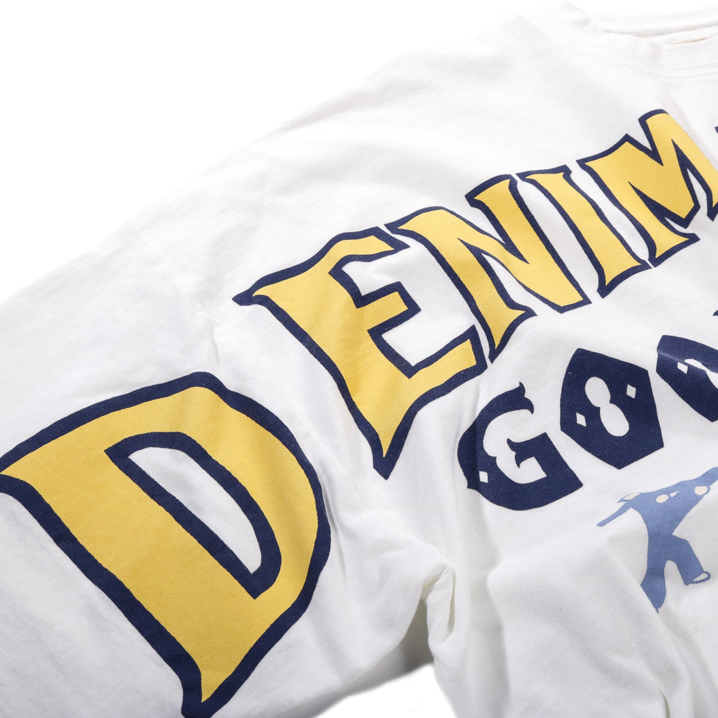 KAPITAL JERSEY HUGE-T DENIM REPAIR WHITE