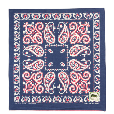 KAPITAL FASTCOLOR SELVEDGE BANDANA SAMBO PAISELY NAVY