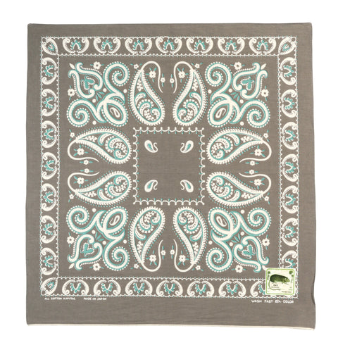 KAPITAL FASTCOLOR SELVEDGE BANDANA SAMBO PAISELY KHAKI