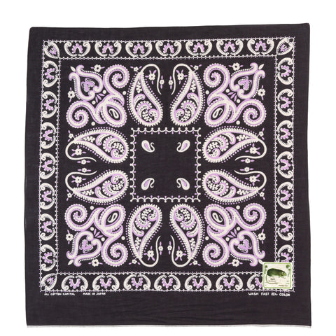 KAPITAL FASTCOLOR SELVEDGE BANDANA SAMBO PAISELY BLACK