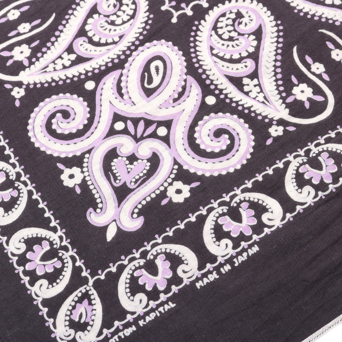 KAPITAL FASTCOLOR SELVEDGE BANDANA SAMBO PAISELY BLACK