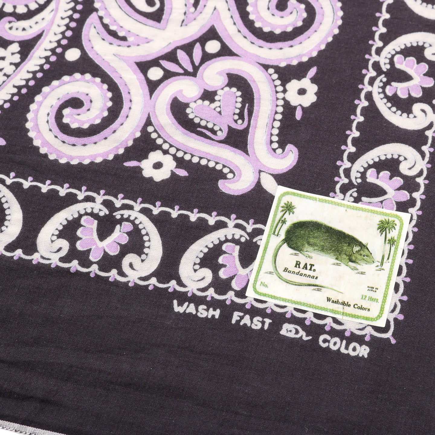KAPITAL FASTCOLOR SELVEDGE BANDANA SAMBO PAISELY BLACK