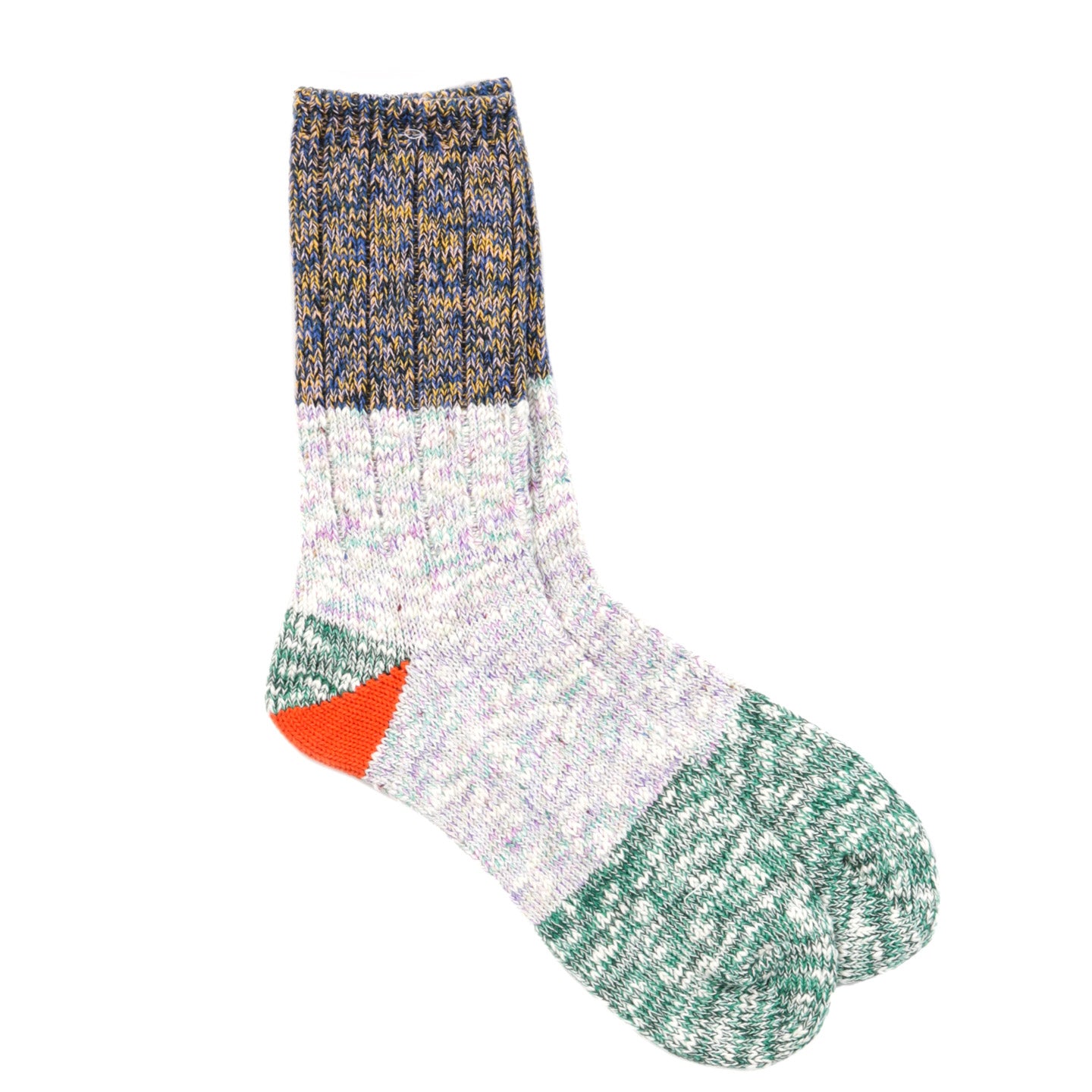 KAPITAL 60 YARNS 2 TONES HEEL SOCKS GREEN