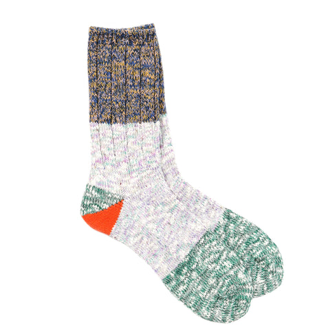 KAPITAL 60 YARNS 2 TONES HEEL SOCKS GREEN