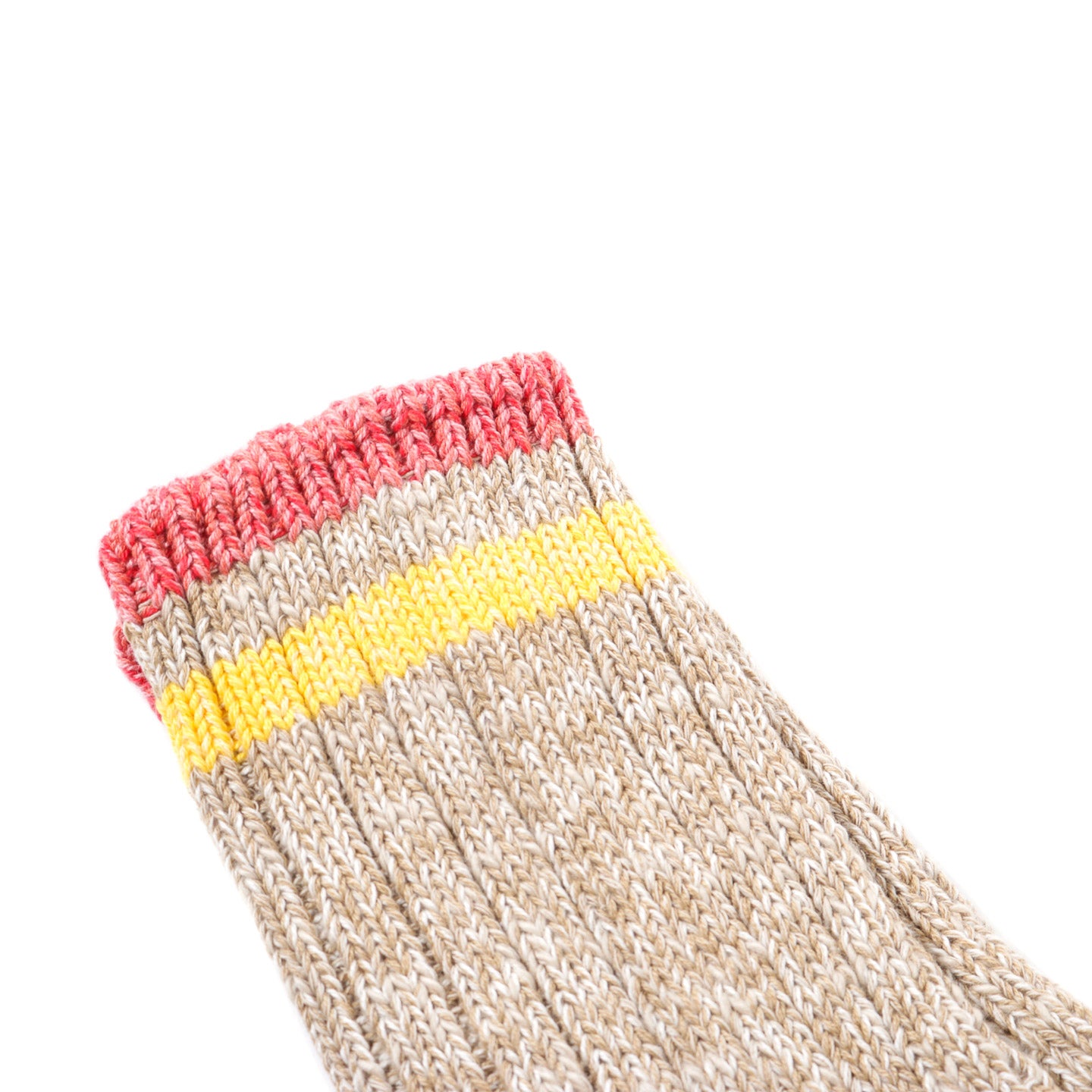 KAPITAL 60 YARNS IVY RAINBOWY HAPPY HEEL-HOLD SOCKS BEIGE X PINK